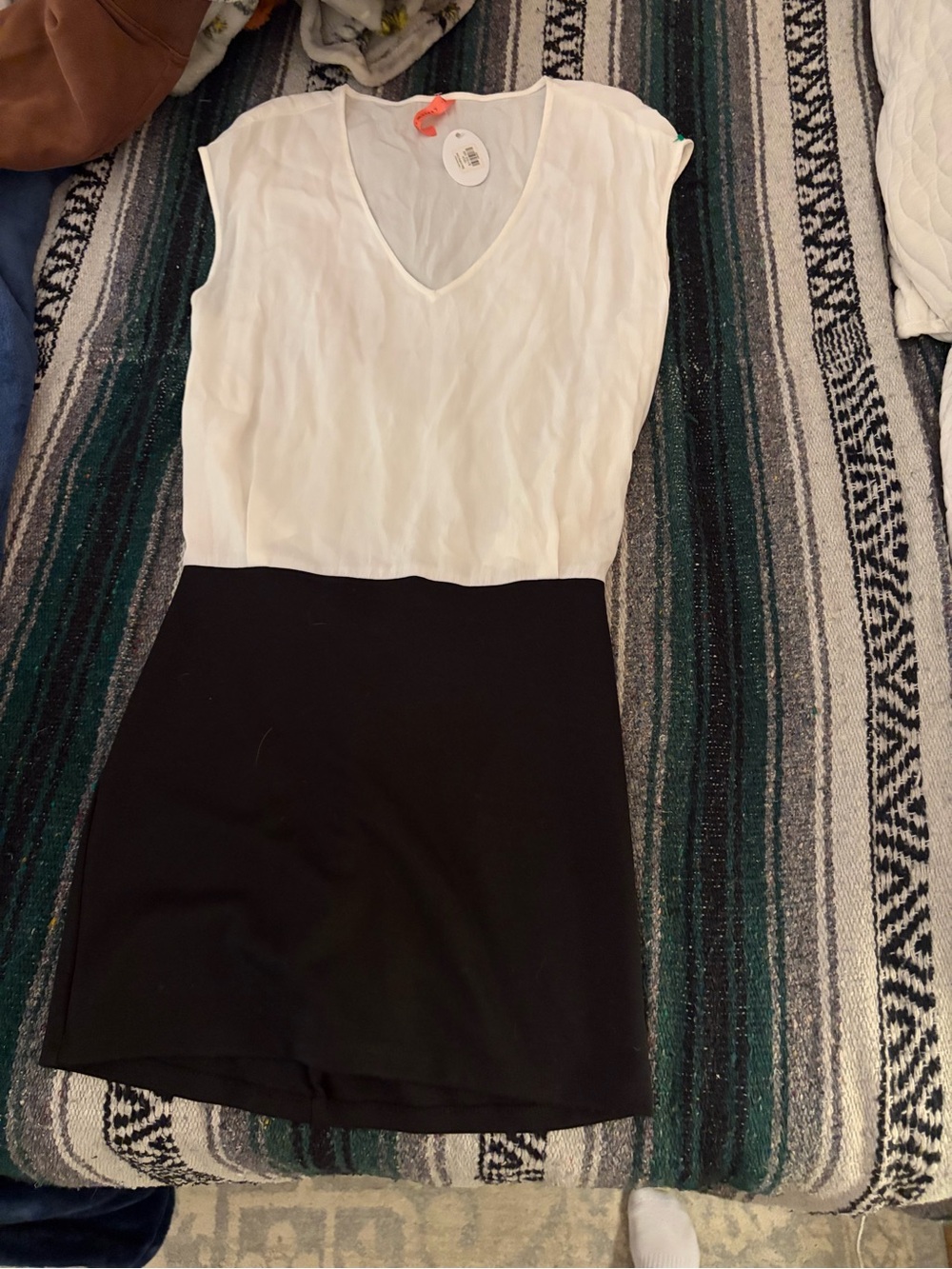 Eight Sixty Black and White Two-Tone Mini Skirt